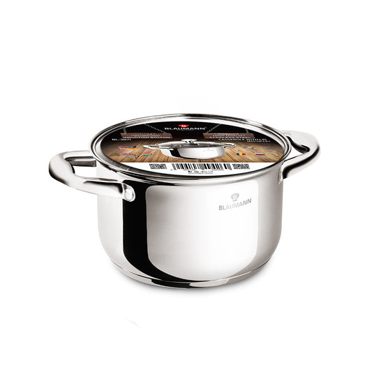 Blaumann 18cm Stainless Steel Casserole with Lid – Gourmet Line