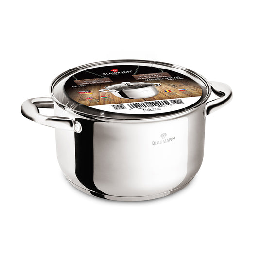 Blaumann 20cm Stainless Steel Casserole with Lid – Gourmet Line