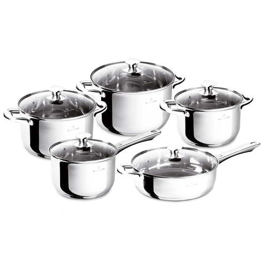 Blaumann 10-Piece Stainless Steel Cookware Set - Gourmet Line