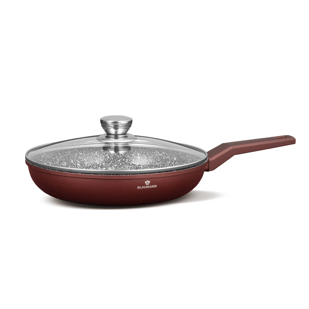 Blaumann 28cm Ceramic Non-Stick Frypan with Lid - Cera Stone