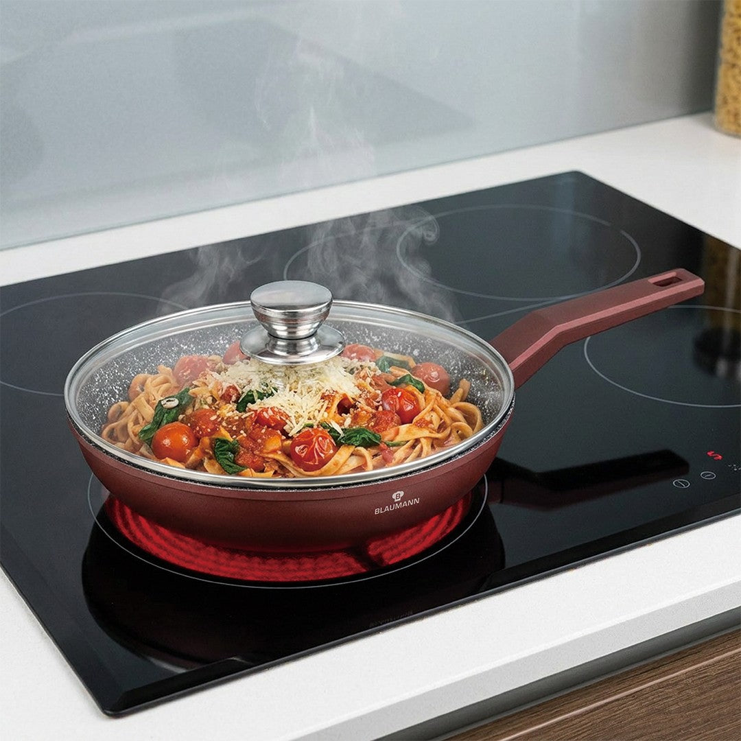 Blaumann 28cm Ceramic Non-Stick Frypan with Lid - Cera Stone