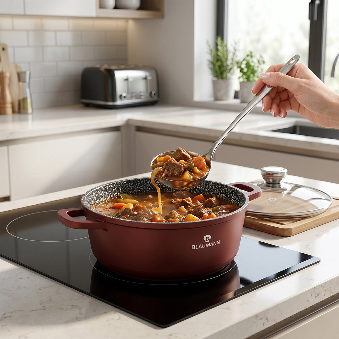 Blaumann 20cm Ceramic Non-Stick Casserole with Lid - Cera Stone