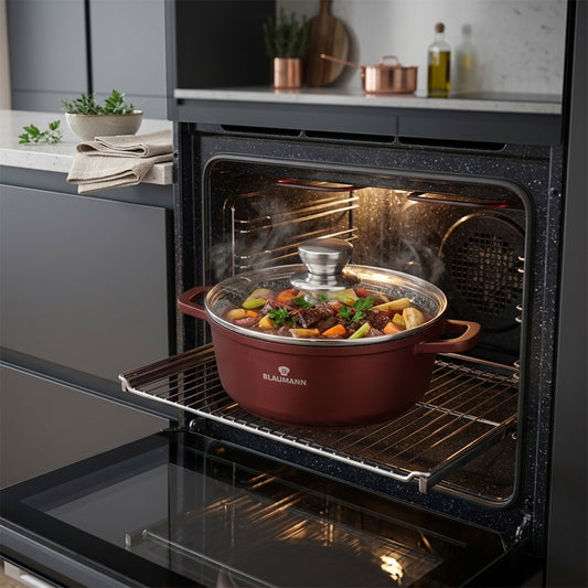 Blaumann 20cm Ceramic Non-Stick Casserole with Lid - Cera Stone