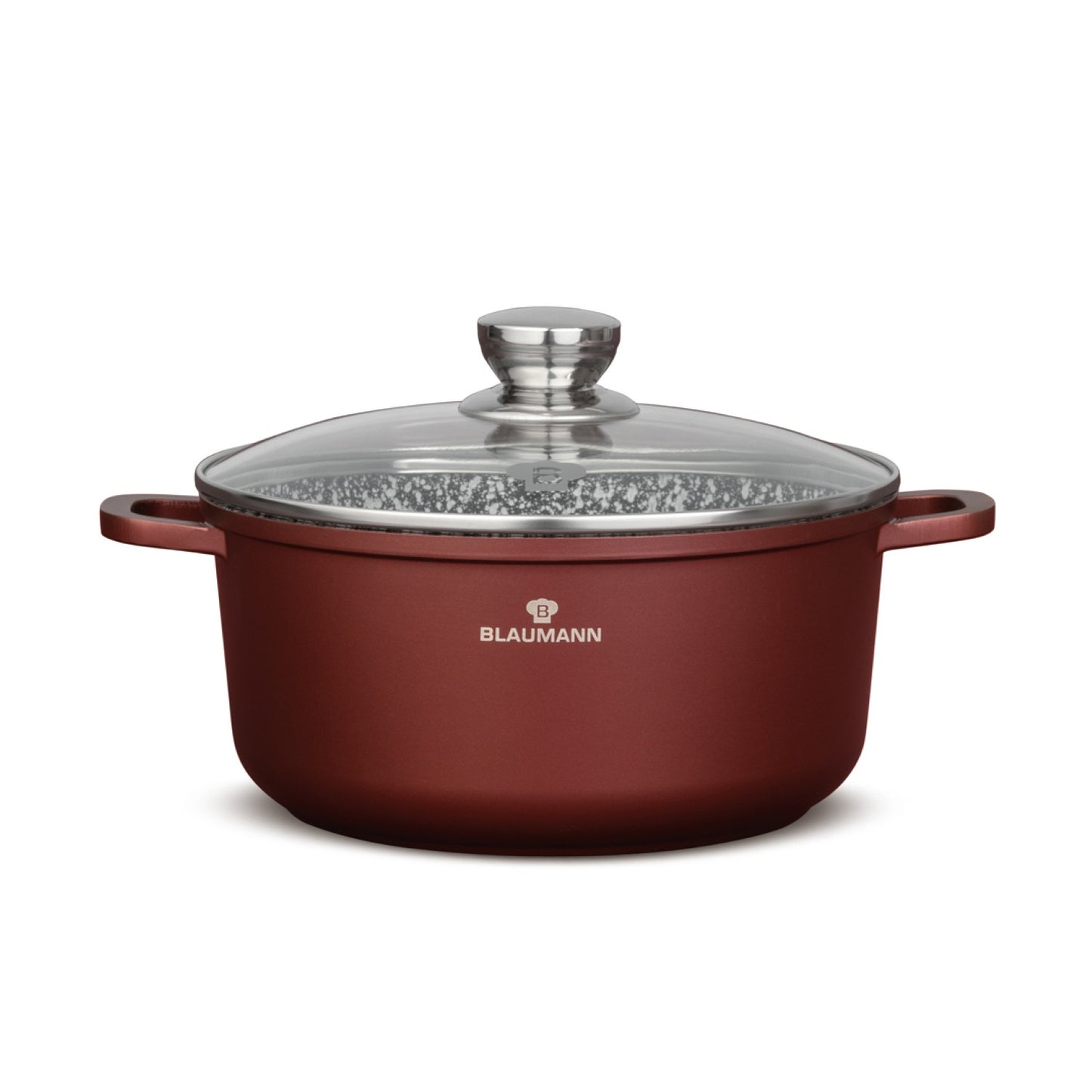 Blaumann 24cm Ceramic Non-Stick Casserole with Lid - Cera Stone