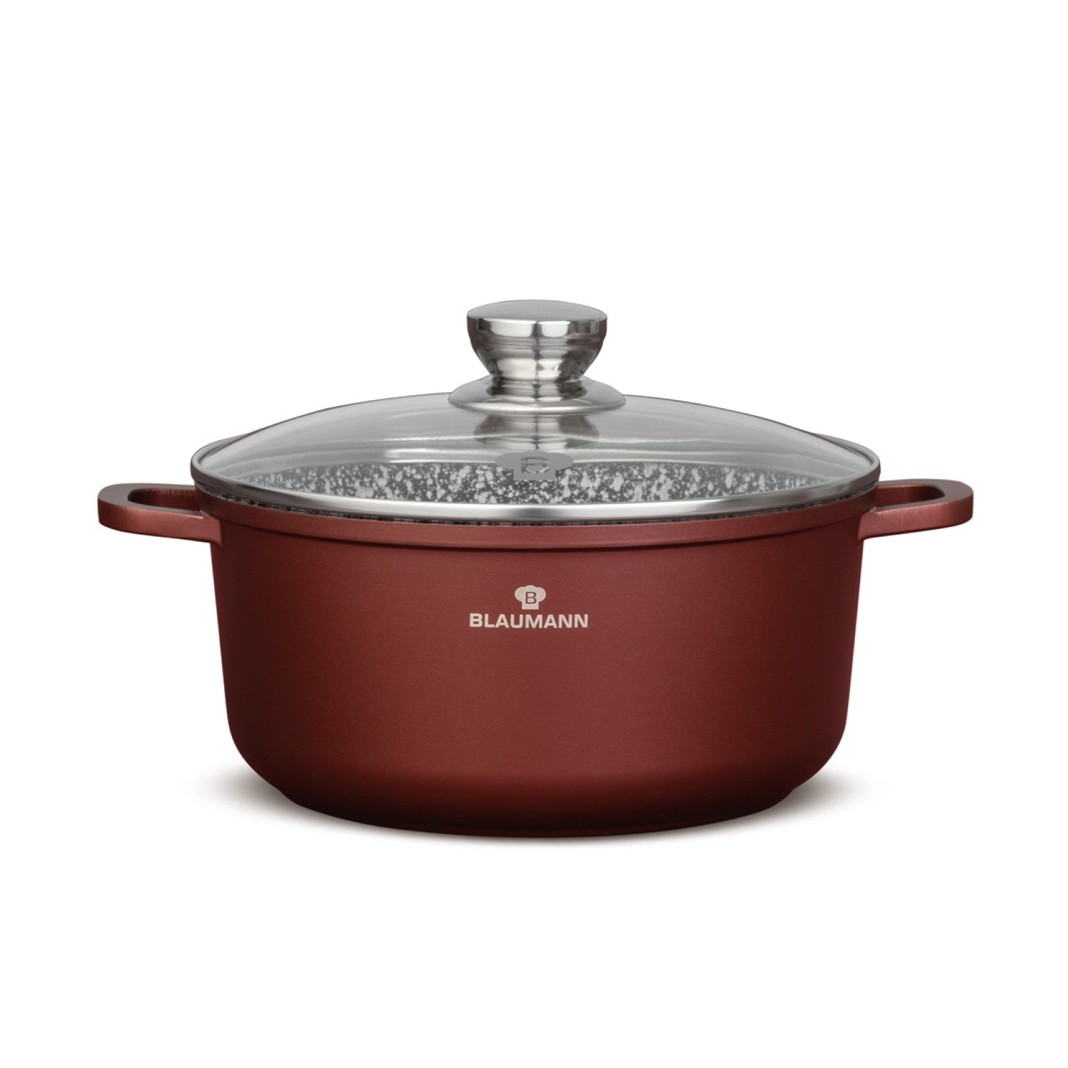 Blaumann 24cm Ceramic Non-Stick Casserole with Lid - Cera Stone
