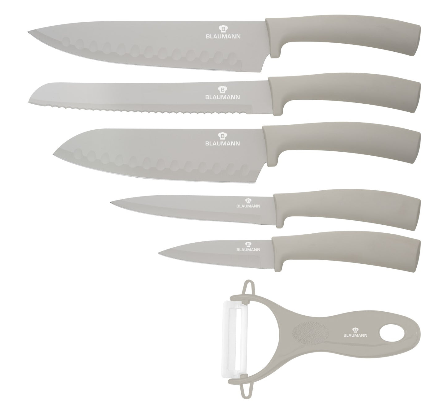 Blaumann 6 Piece Stainless Steel Knife Set - Cream