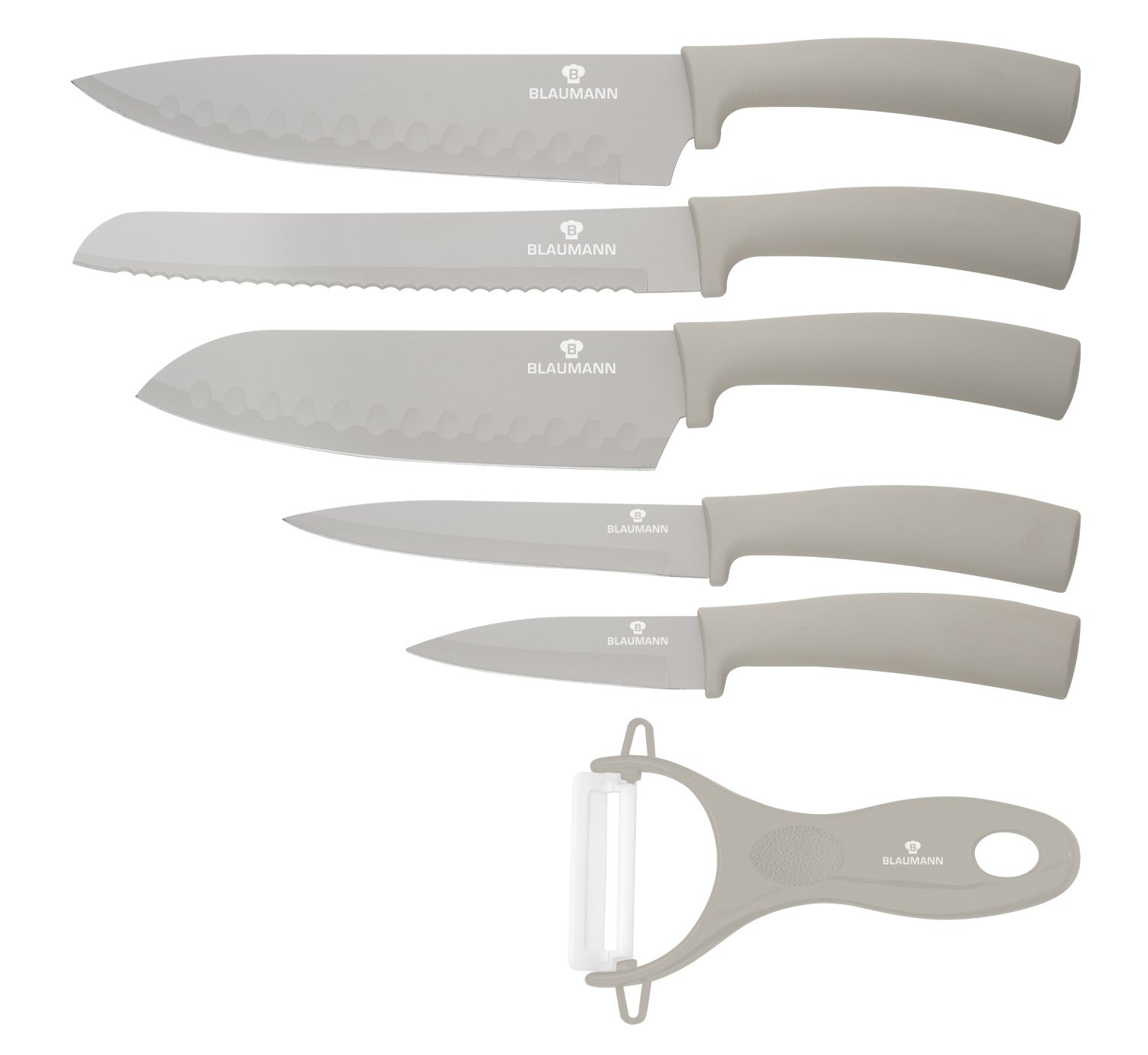 Blaumann 6 Piece Stainless Steel Knife Set - Cream