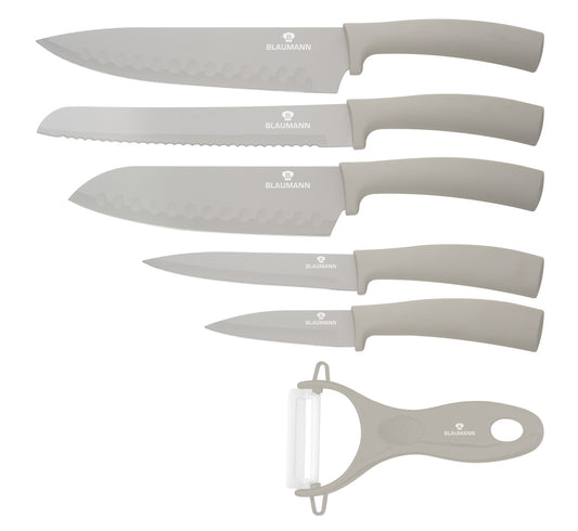 Blaumann 6 Piece Stainless Steel Knife Set - Cream