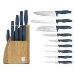 Berlinger Haus 10-Piece Knife Set With BAMAOO Stand-Matt Blue