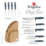 Berlinger Haus 10-Piece Knife Set With BAMAOO Stand-Matt Blue