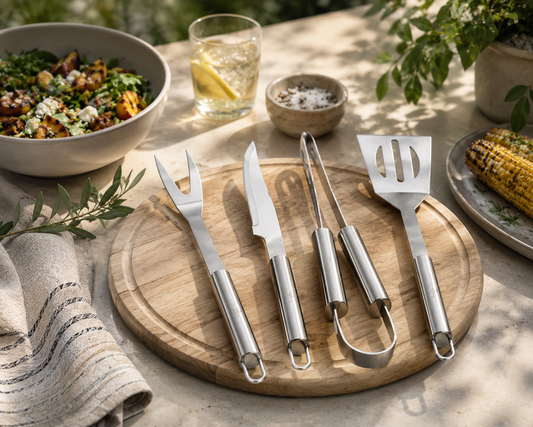 Berlinger Haus 4pcs BBQ Tool Set - Stainless Steel
