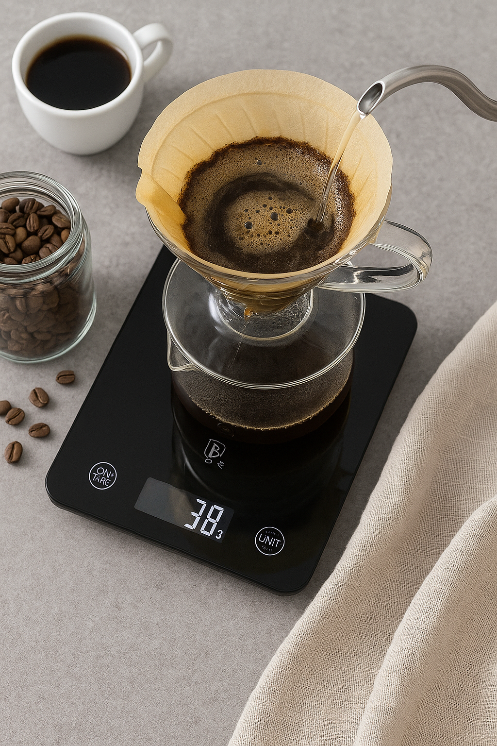 Berlinger Haus 5kg Digital Glass Kitchen Scale – Black Rose