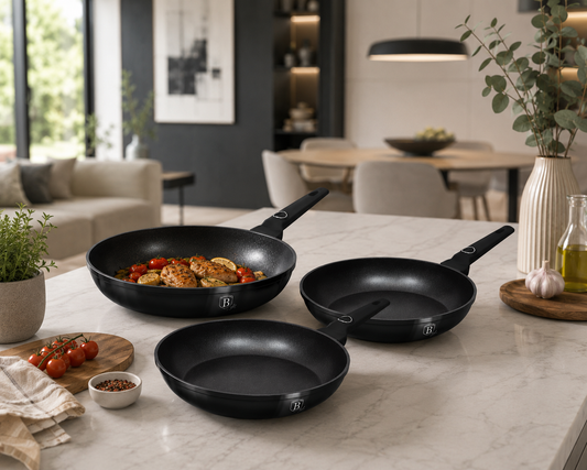 Berlinger Haus 3pcs Titan Pro Non-Stick Frypan Set - Black Vantage