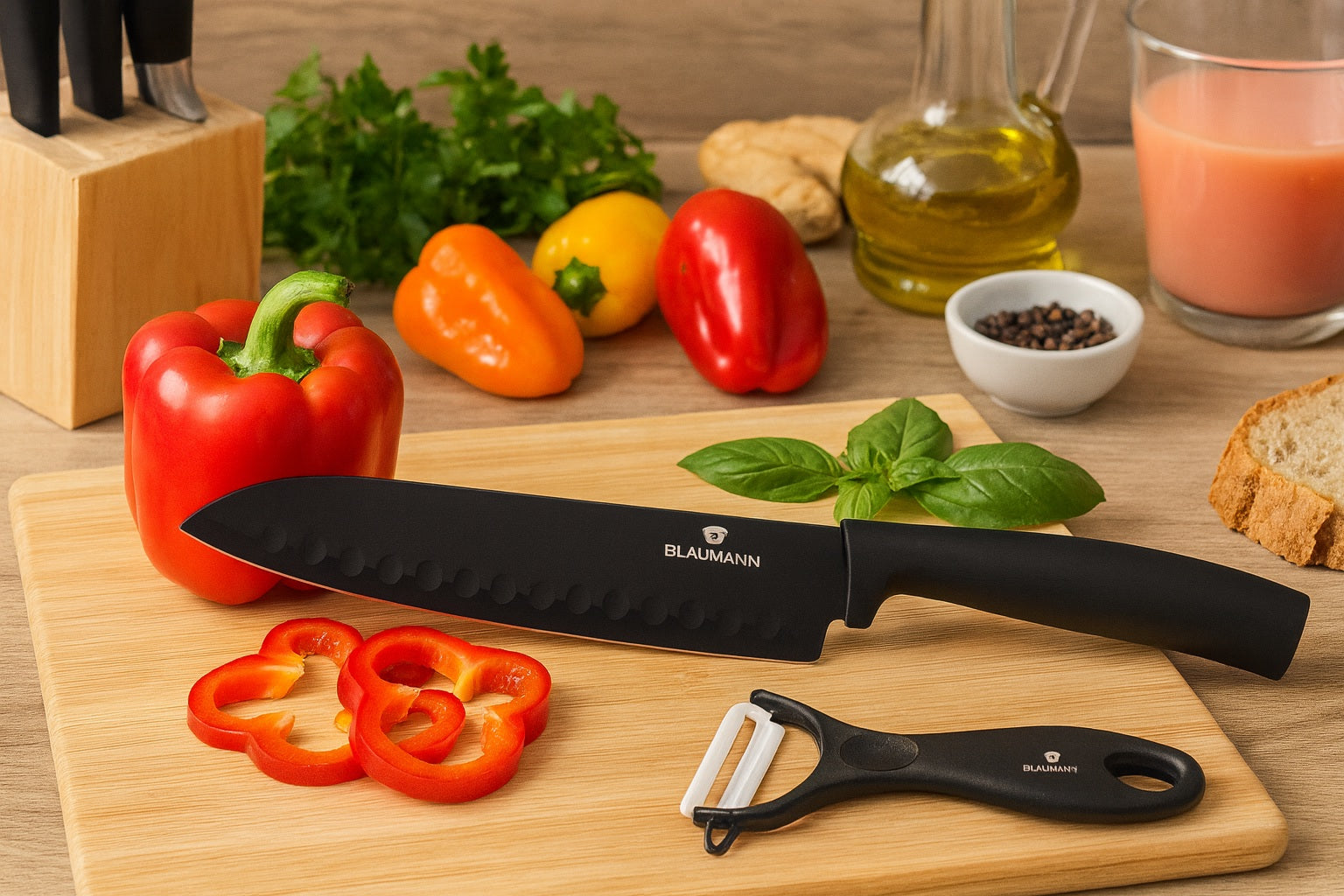 Berlinger Haus 6-Piece Stainless Steel Knife Set – Black