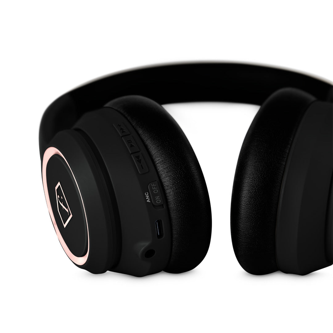 Fashion TV Noise Cancellation Wireless Headphones – Black Rose