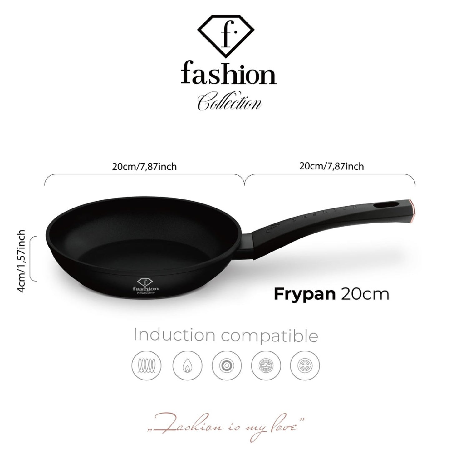 Fashion By Berlinger Haus 20cm TitanPro Non-Stick Frypan - Matte Black