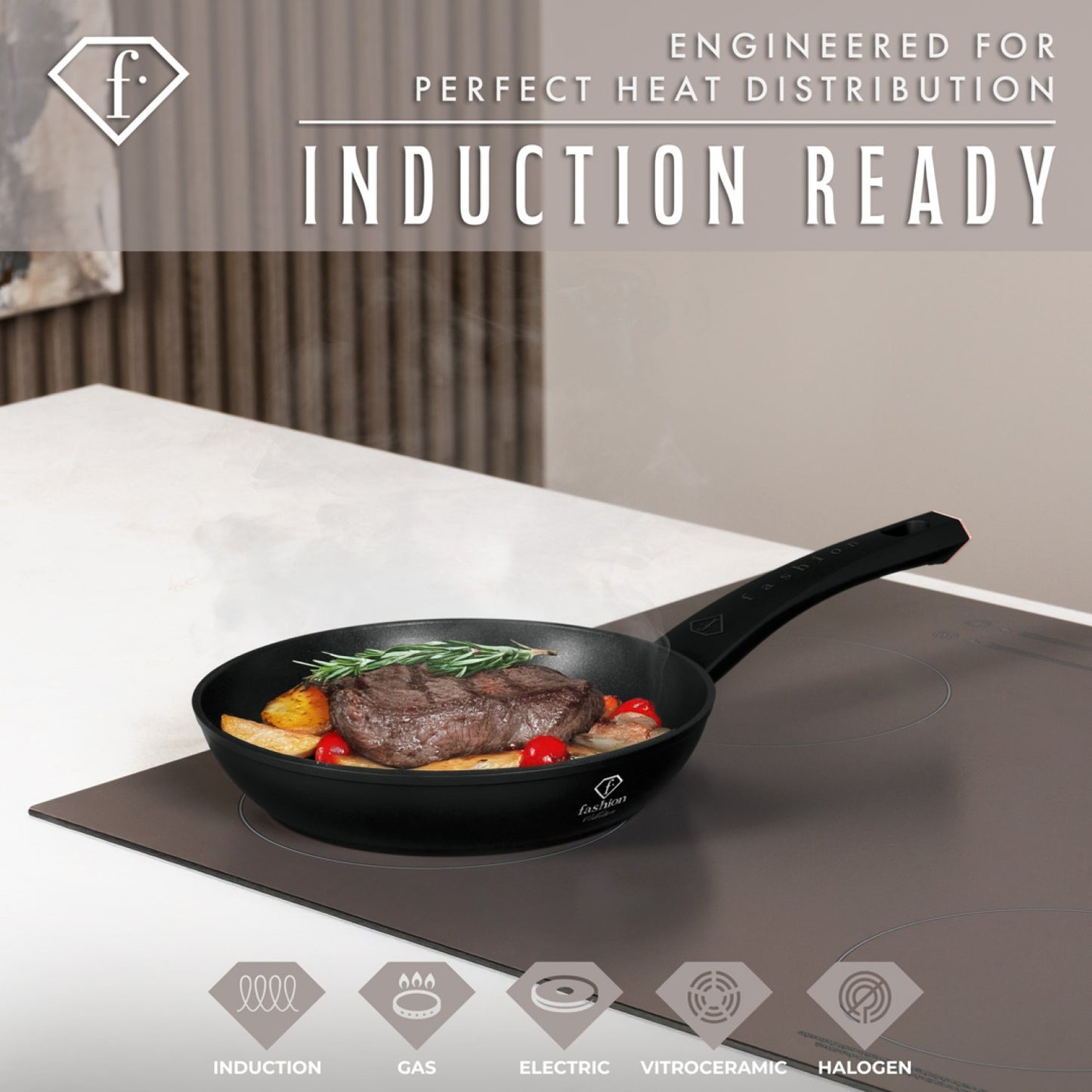 Fashion By Berlinger Haus 20cm TitanPro Non-Stick Frypan - Matte Black