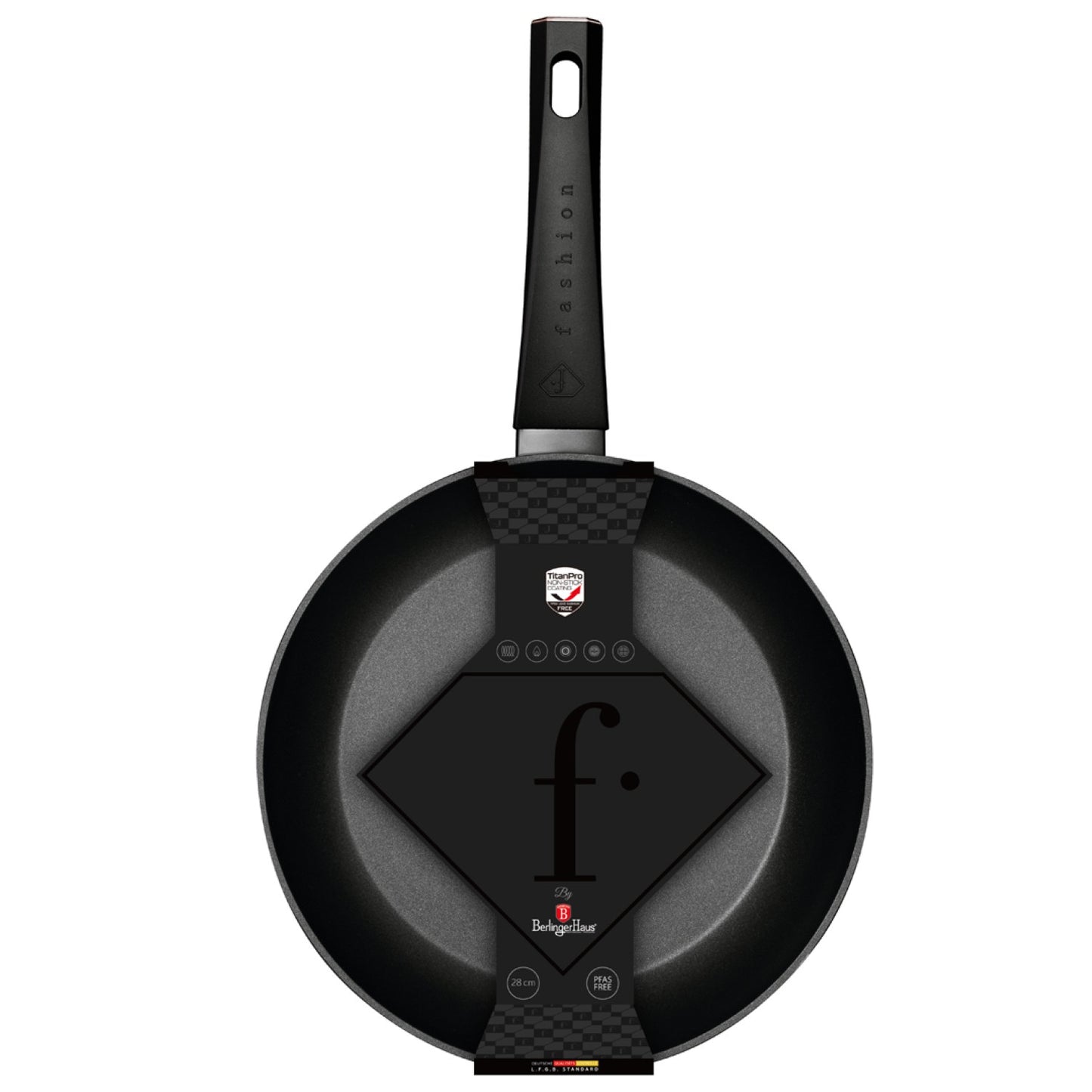 Fashion By Berlinger Haus 28cm TitanPro Non-Stick Frypan - Matte Black