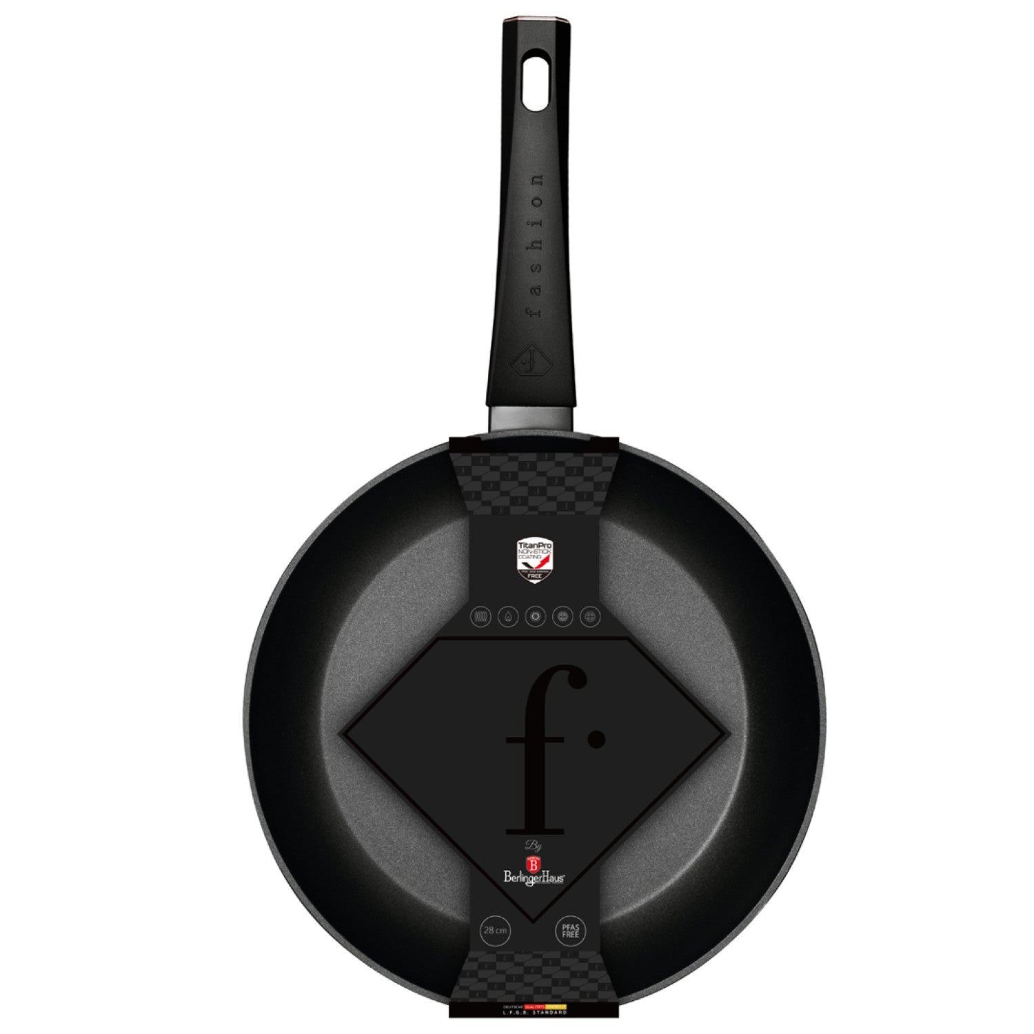 Fashion By Berlinger Haus 28cm TitanPro Non-Stick Frypan - Matte Black