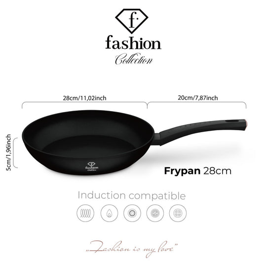 Fashion By Berlinger Haus 28cm TitanPro Non-Stick Frypan - Matte Black
