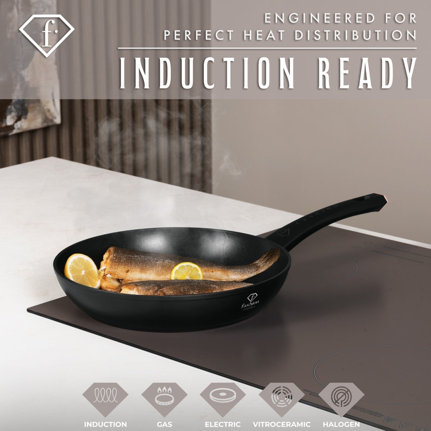 Fashion By Berlinger Haus 28cm TitanPro Non-Stick Frypan - Matte Black