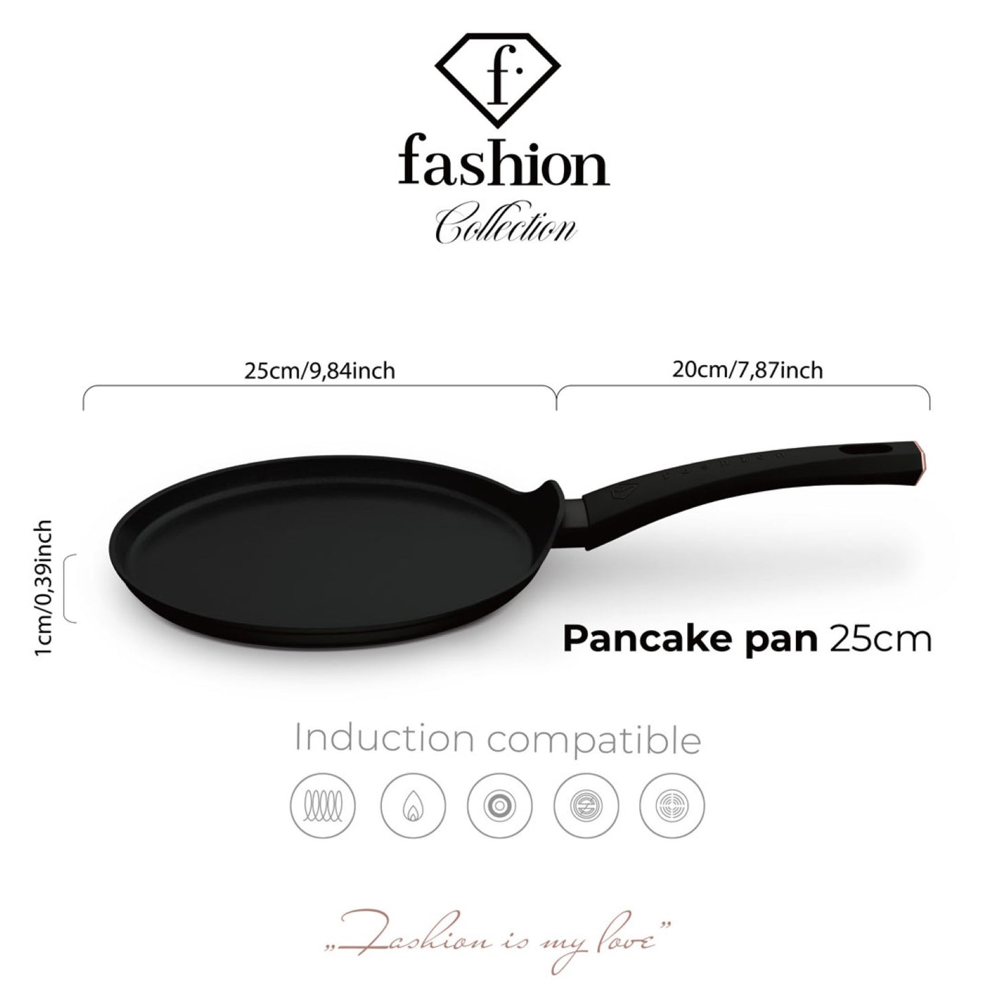 Fashion By Berlinger Haus 25cm TitanPro Non-Stick Pancake Pan - Matte Black