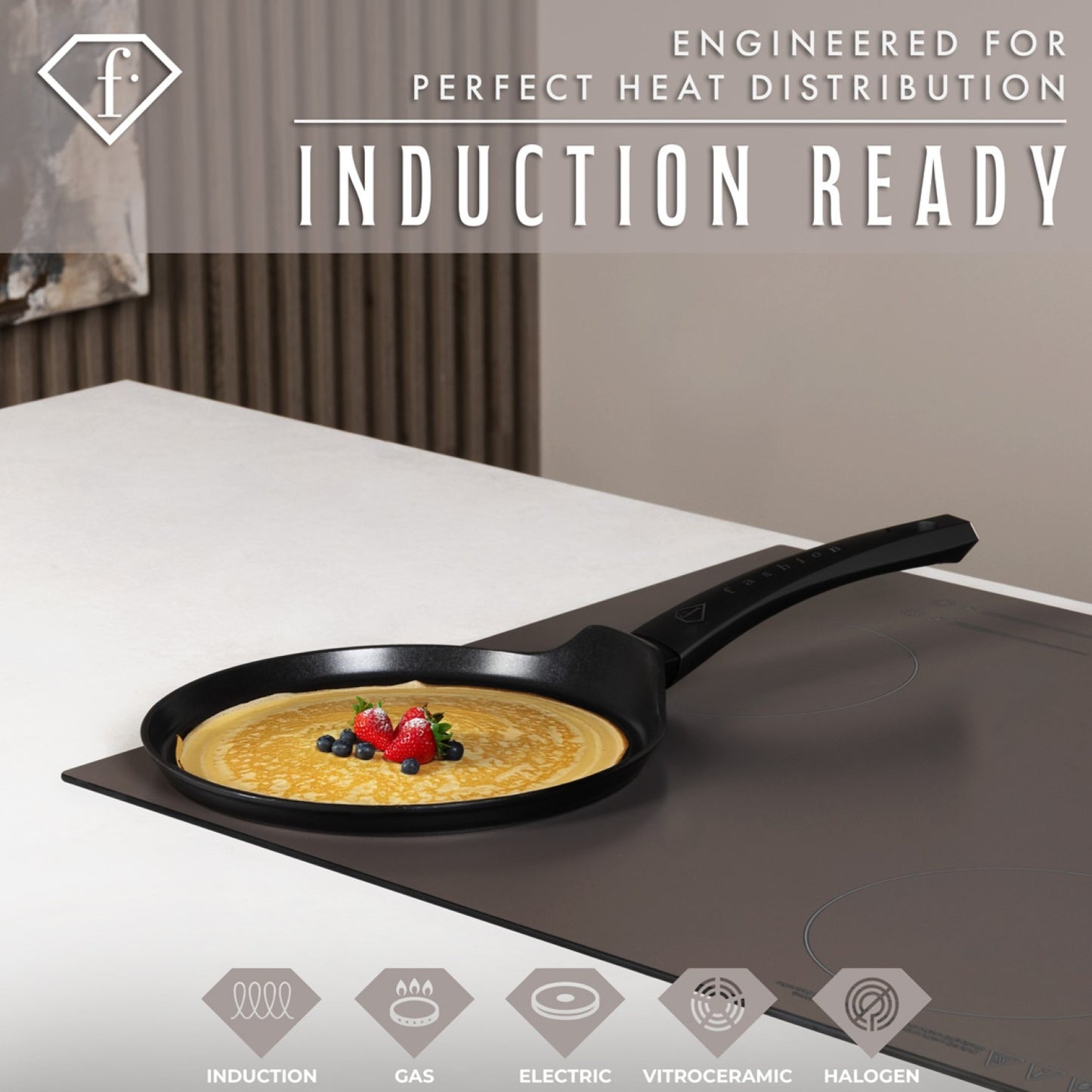 Fashion By Berlinger Haus 25cm TitanPro Non-Stick Pancake Pan - Matte Black
