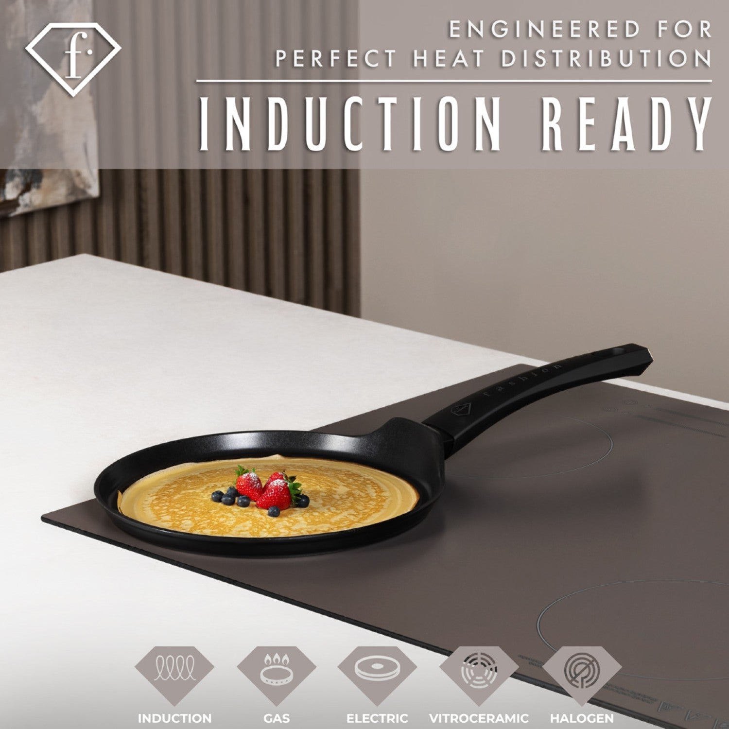 Fashion By Berlinger Haus 25cm TitanPro Non-Stick Pancake Pan - Matte Black
