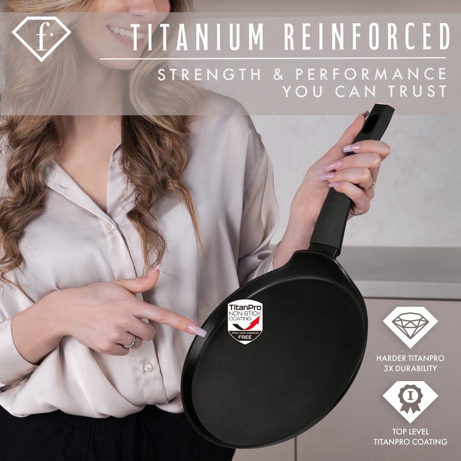 Fashion By Berlinger Haus 25cm TitanPro Non-Stick Pancake Pan - Matte Black