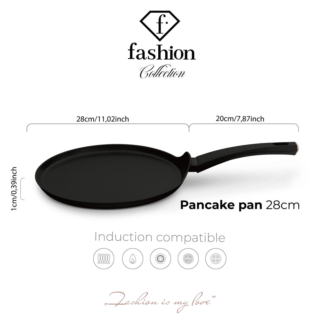 Fashion By Berlinger Haus 28cm TitanPro Non-Stick Pancake Pan - Matte Black