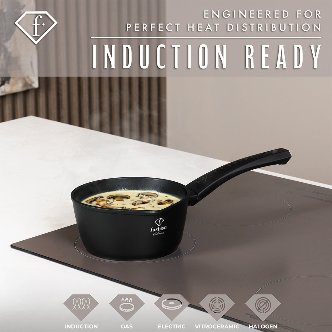 Fashion By Berlinger Haus 16cm TitanPro Non-Stick Sauce Pan - Matte Black