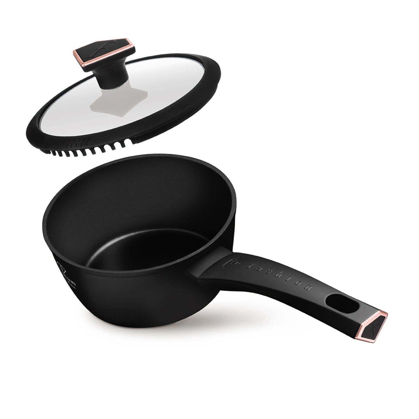 Fashion By Berlinger Haus 16cm TitanPro Non-Stick Sauce Pan with Lid - Matte Black
