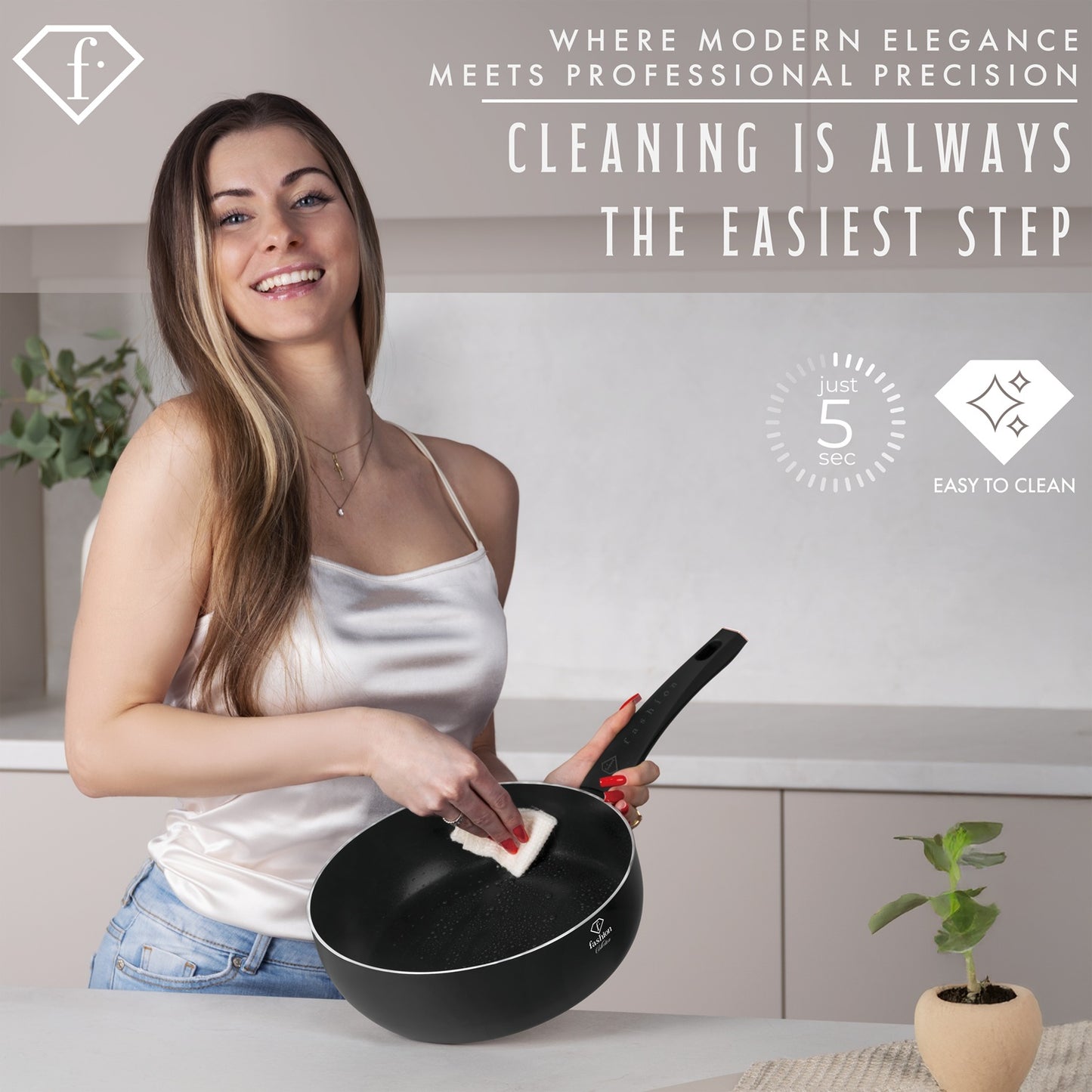 Fashion By Berlinger Haus 26cm Titan Pro Non-Stick Flip Frypan - Black Rose