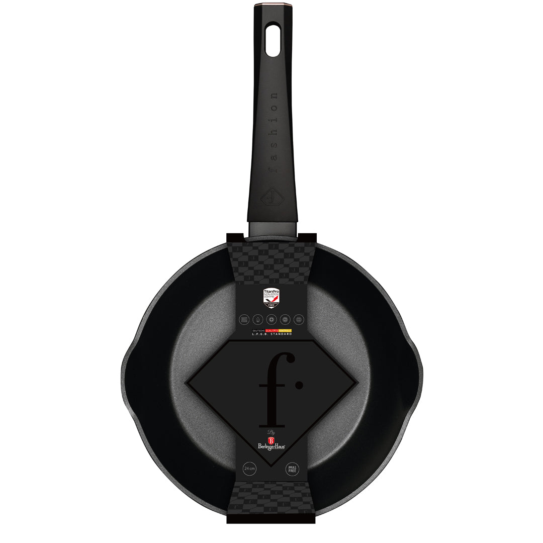 Fashion By Berlinger Haus 24cm Titan Pro Non-Stick Deep Frypan - Black Rose