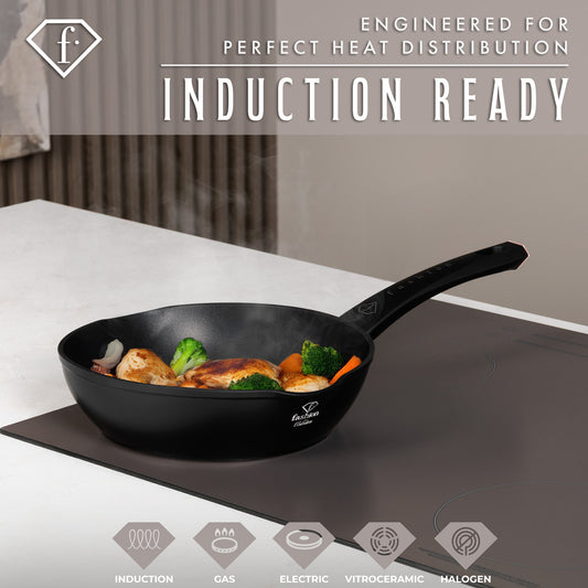 Fashion By Berlinger Haus 24cm Titan Pro Non-Stick Deep Frypan - Black Rose