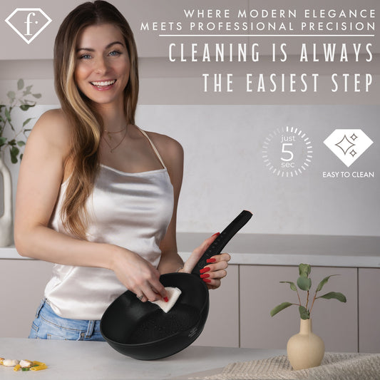 Fashion By Berlinger Haus 24cm Titan Pro Non-Stick Deep Frypan - Black Rose