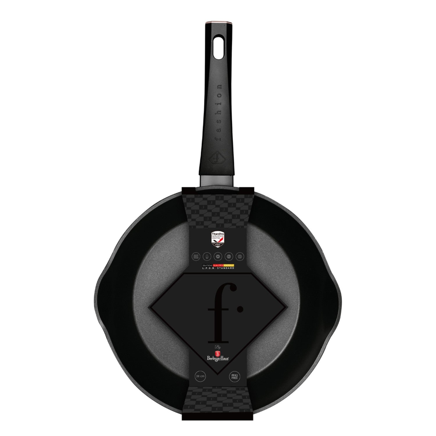 Fashion By Berlinger Haus 28cm TitanPro Non-Stick Deep Frypan - Matte Black