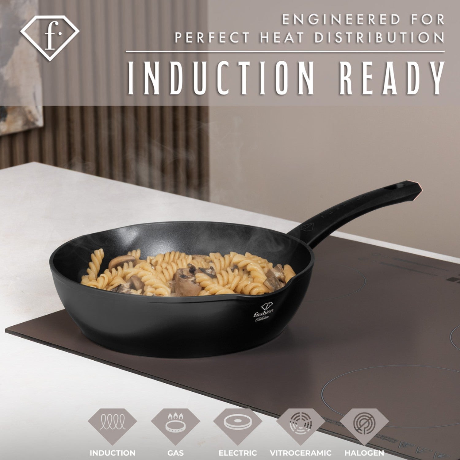 Fashion By Berlinger Haus 28cm TitanPro Non-Stick Deep Frypan - Matte Black