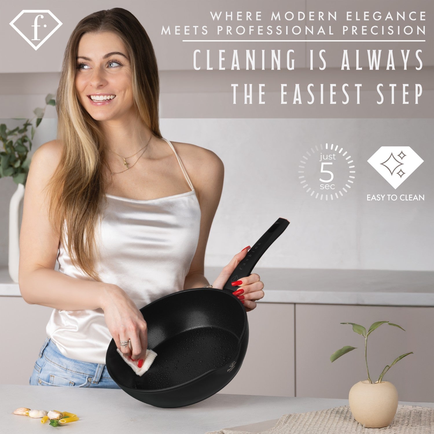 Fashion By Berlinger Haus 28cm TitanPro Non-Stick Deep Frypan - Matte Black