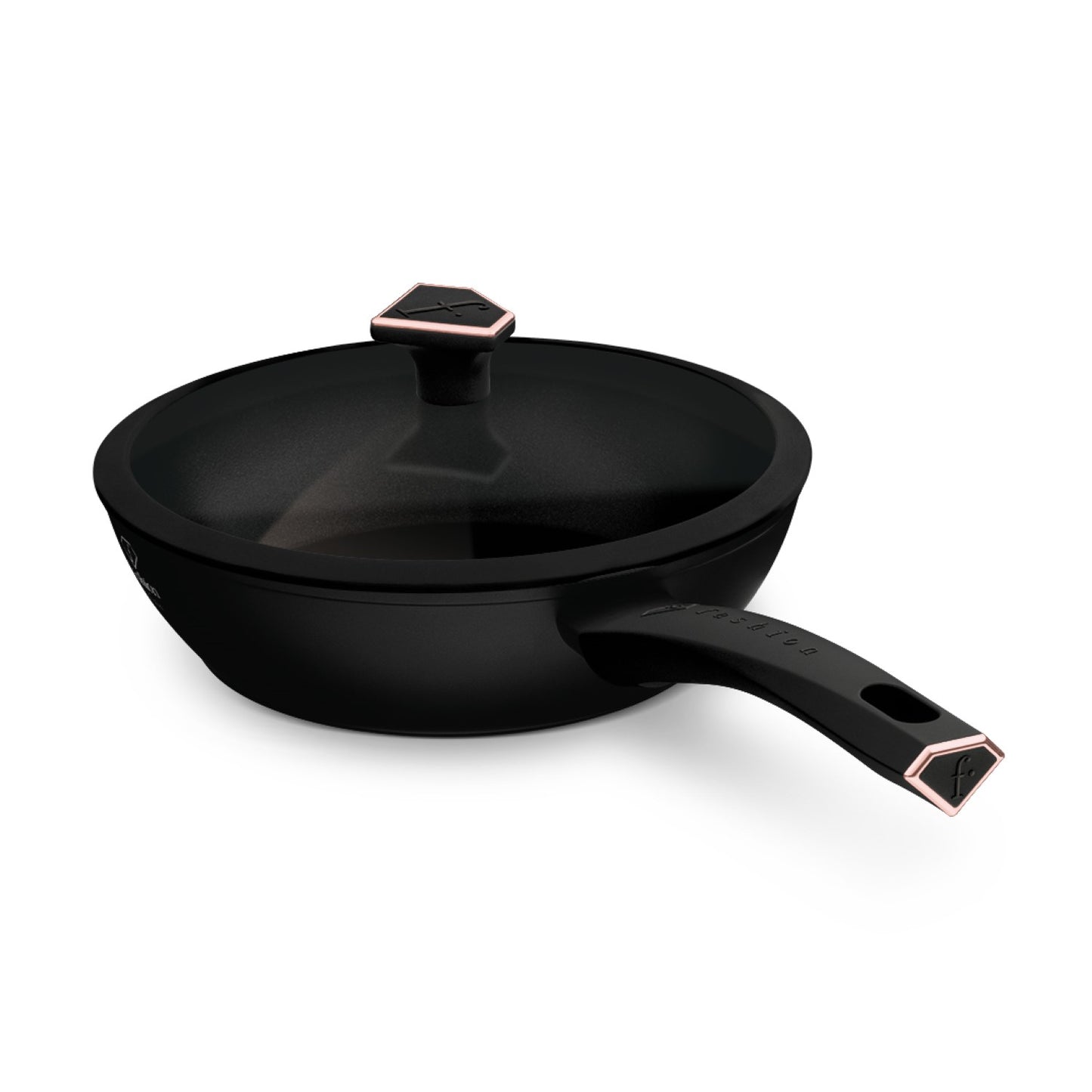 Fashion By Berlinger Haus 24cm TitanPro Non-Stick Deep Frypan with Lid - Matte Black