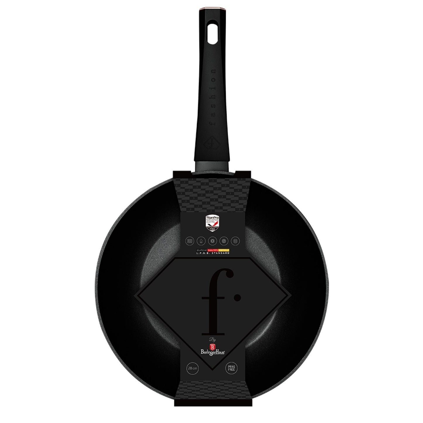 Fashion By Berlinger Haus 28cm TitanPro Non-Stick Wok - Matte Black