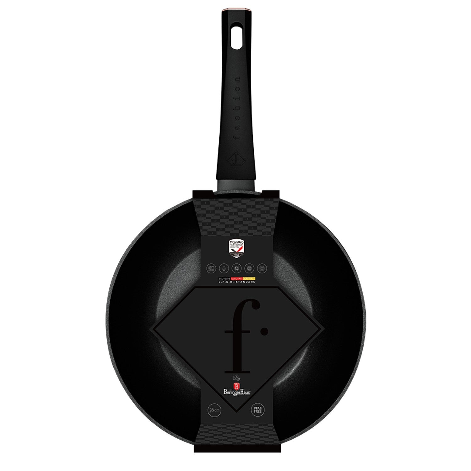 Fashion By Berlinger Haus 28cm TitanPro Non-Stick Wok - Matte Black