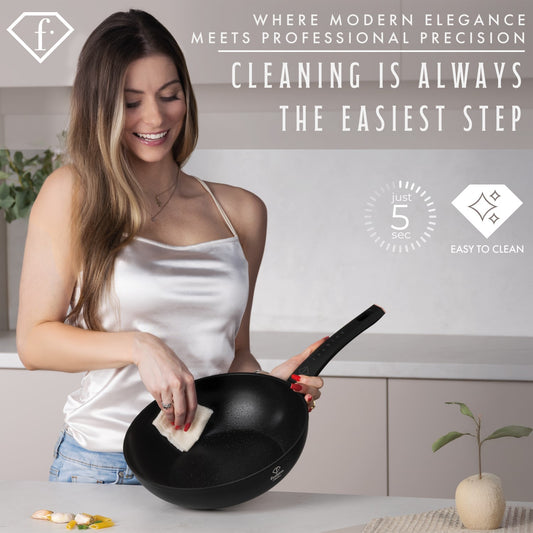 Fashion By Berlinger Haus 28cm TitanPro Non-Stick Wok - Matte Black