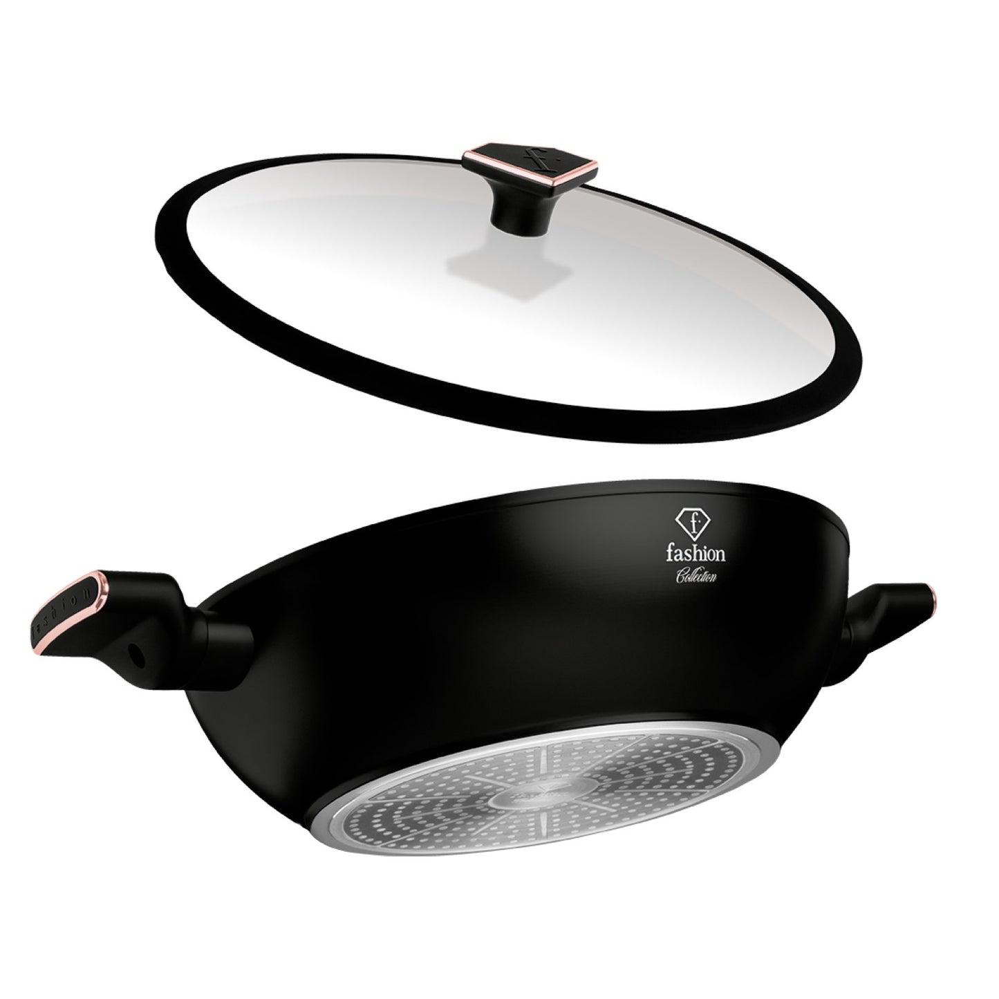 Fashion By Berlinger Haus 30cm TitanPro Non-Stick Wok with Lid - Matte Black