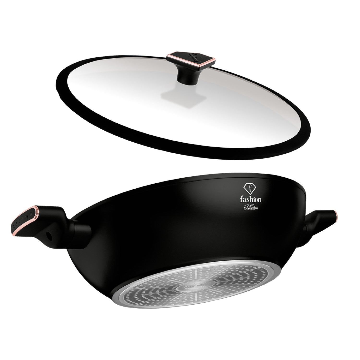 Fashion By Berlinger Haus 30cm TitanPro Non-Stick Wok with Lid - Matte Black