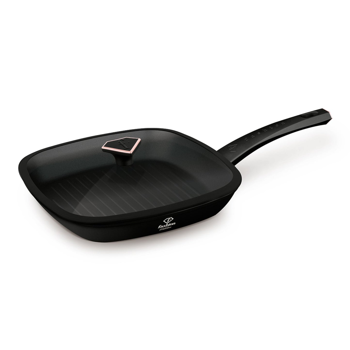 Fashion By Berlinger Haus 28cm TitanPro Non-Stick Grill Pan with Lid - Matte Black