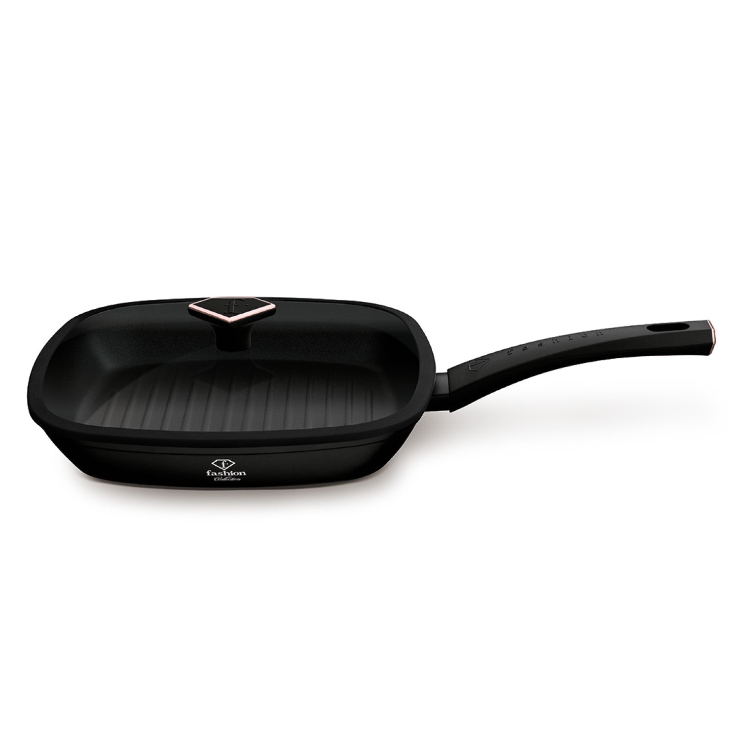 Fashion By Berlinger Haus 28cm TitanPro Non-Stick Grill Pan with Lid - Matte Black