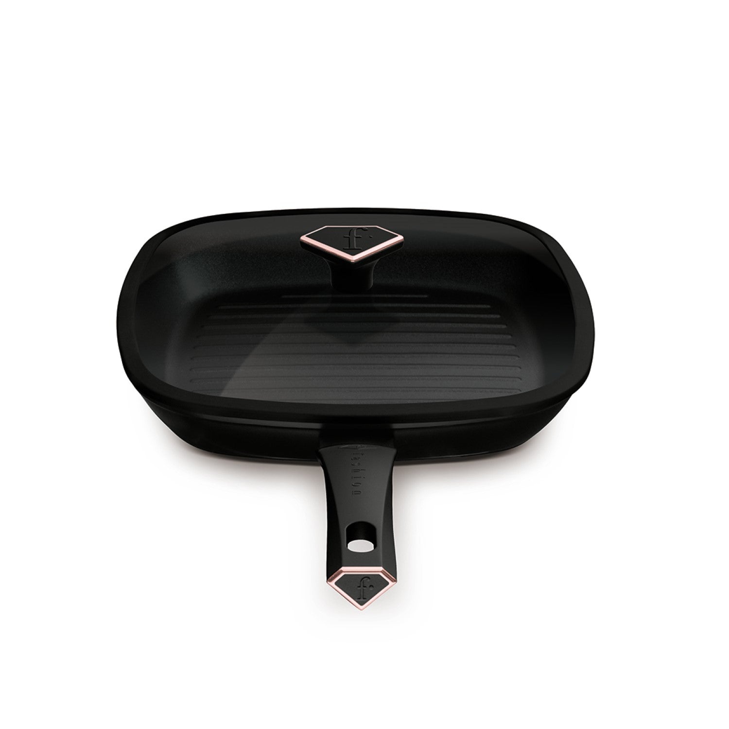 Fashion By Berlinger Haus 28cm TitanPro Non-Stick Grill Pan with Lid - Matte Black
