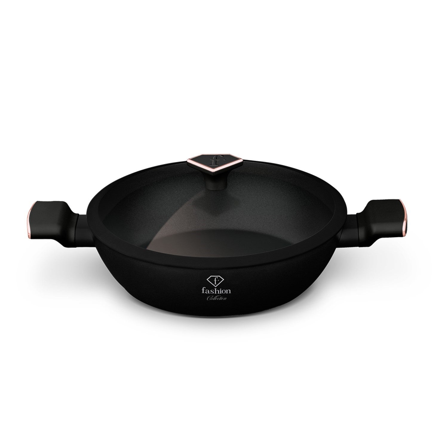 Fashion By Berlinger Haus 28cm TitanPro Non-Stick Shallow Pot with Lid - Matte Black