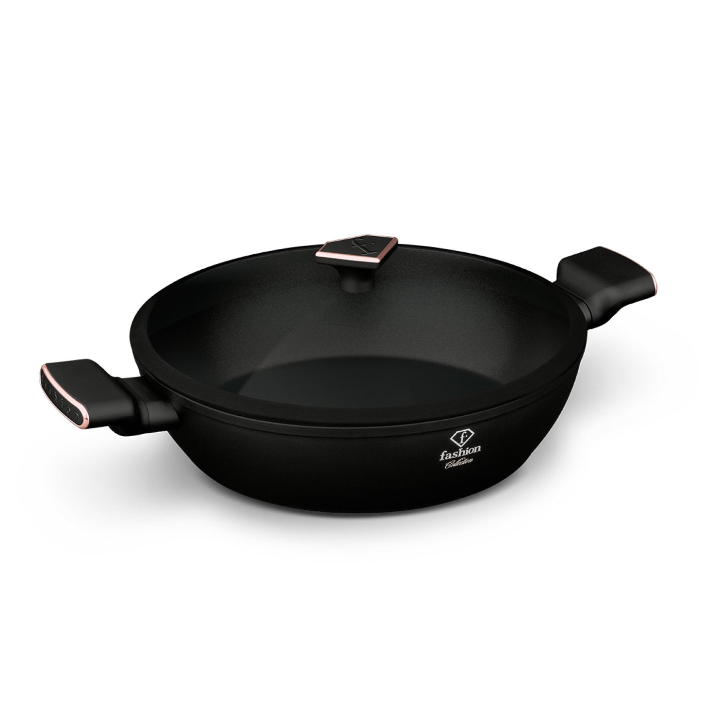 Fashion By Berlinger Haus 30cm TitanPro Non-Stick Shallow Pot with Lid - Matte Black